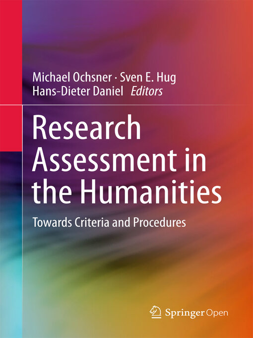 Title details for Research Assessment in the Humanities by Michael Ochsner - Available